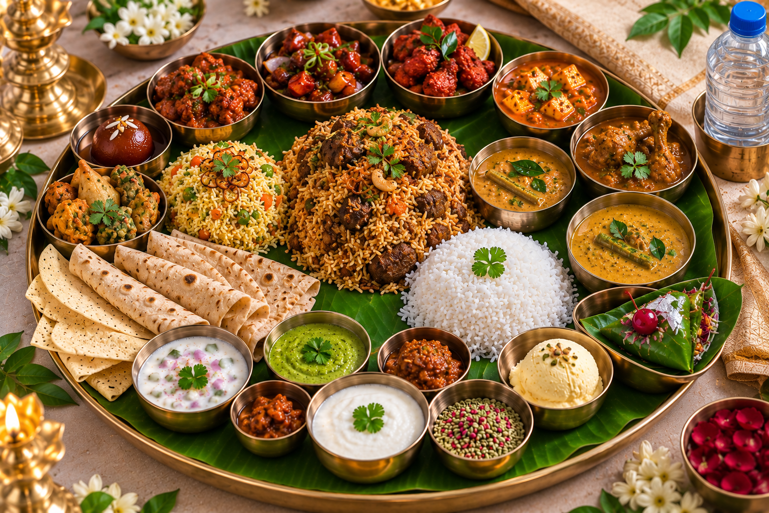 Gold non vegetarian catering feast