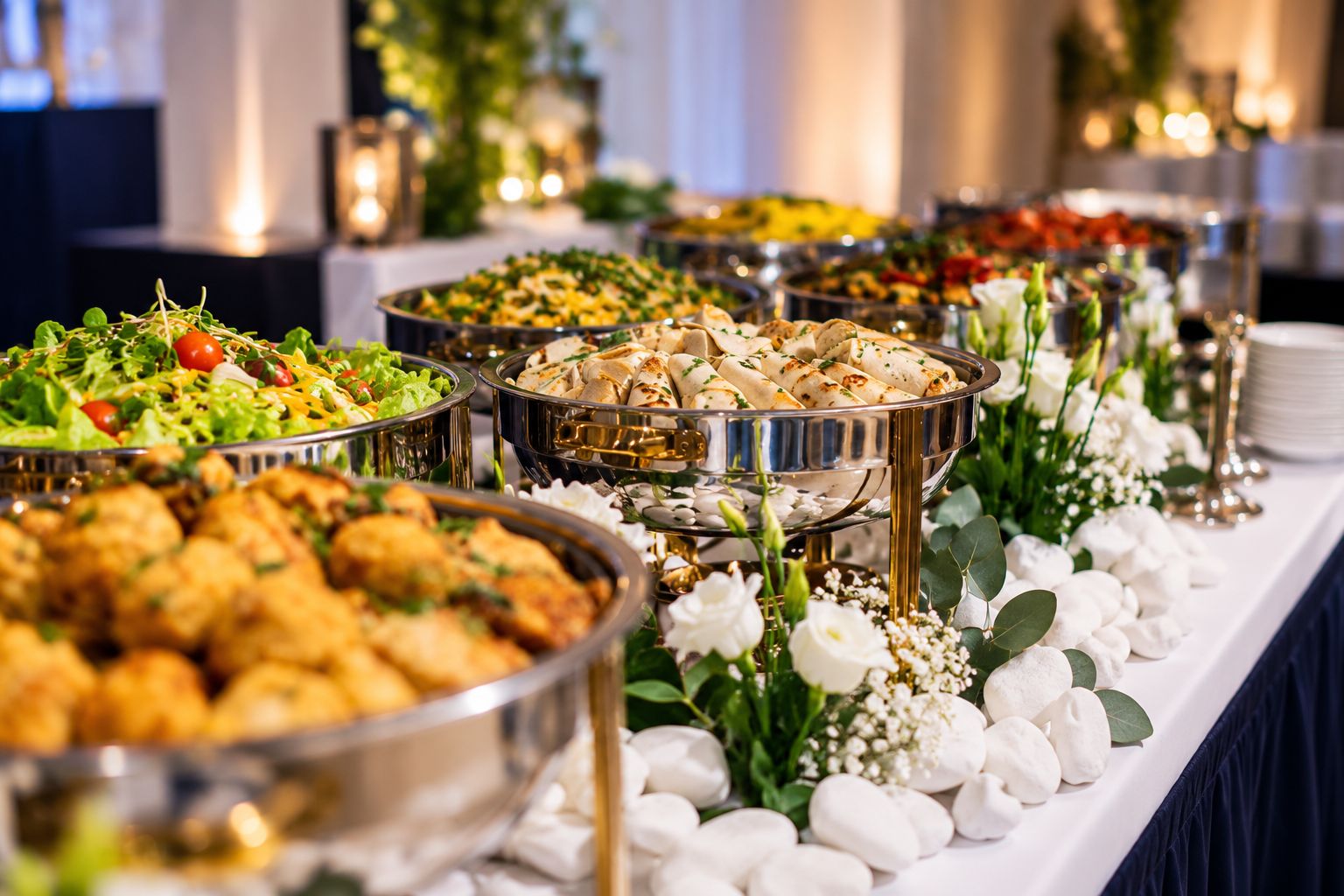 Professional catering buffet setup