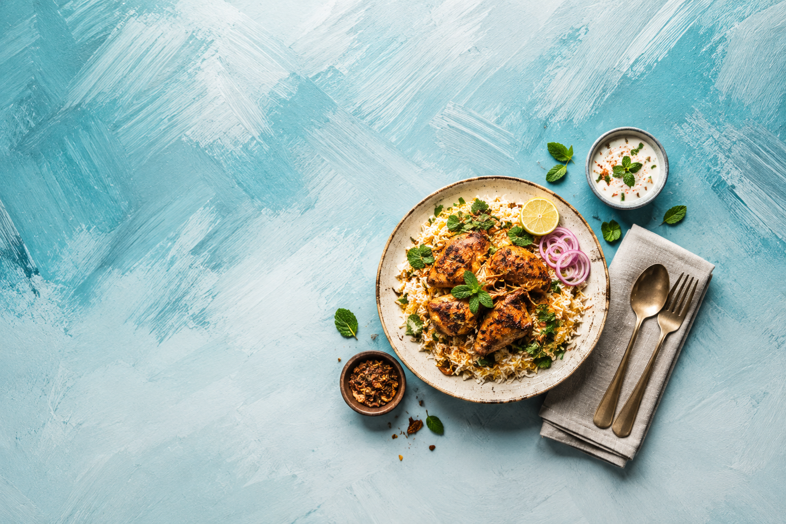 Premium Indian catering food presentation