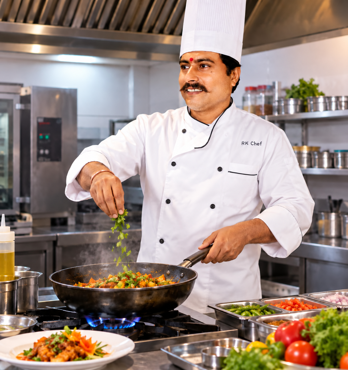 Executive chef preparing food